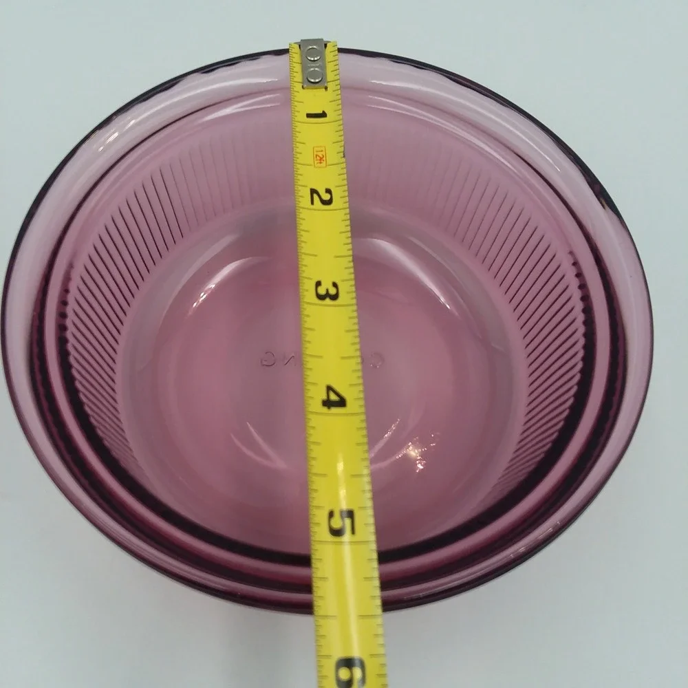Corning Visions Cranberry Sandwich Plate H118 1 Pt Round‎ Bowl C16B Discontinued